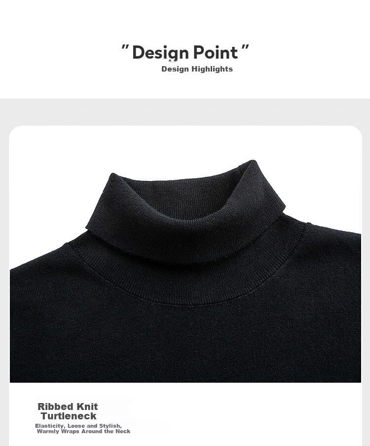 Dance with Wolves [100% Merino Wool] Turtleneck Warm Wool Sweater Versatile Long Sleeve Men's Sweater 306 Brown 175 2