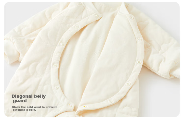 Wismorni Baby Cotton Clothing, Autumn And Winter Newborn Warm Onesie, Three-Layer Padded Jacket, Outdoor Winter Outfit 10