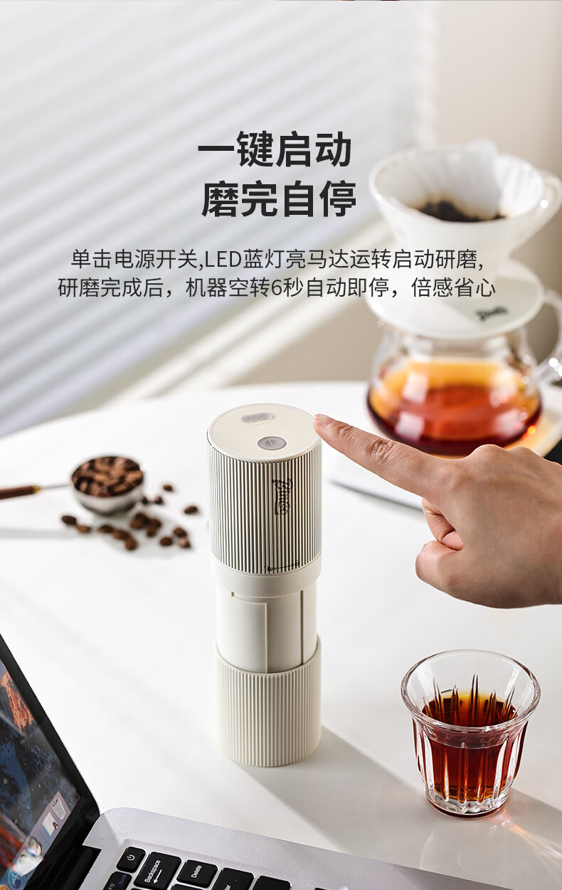 Bincoo Electric Coffee Grinder, CNC Steel Core Portable Small Coffee Grinder, Bean Grinding Machine 1