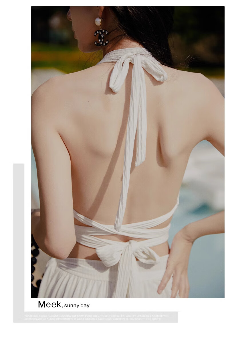 DK Women's New Sexy Halter Neck One-Piece Swimsuit, Slimming And Figure-Flattering, High-End Korean Hot Spring Swimwear, XL 17