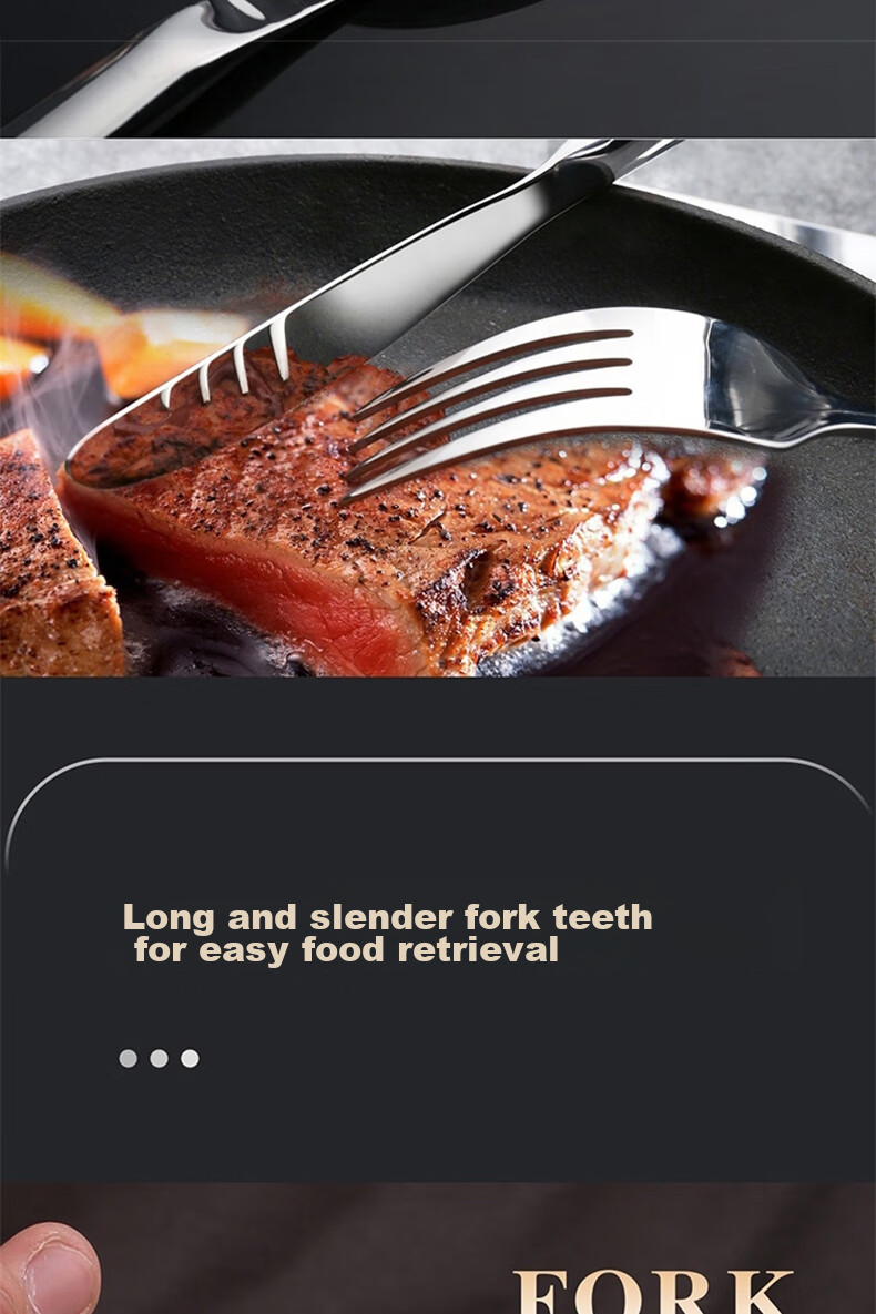 Edo 304 Stainless Steel Western Steak Knife And Fork Set, 410 Stainless Steel Tableware Set: Main Knife + Main Fork + Gift Box 9