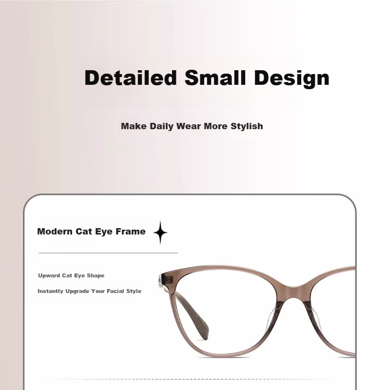LOHO New 2024 Cat Eye Glasses for Women, Myopia, Anti-Blue Light, Slimming Frame, Bare Face Glasses, Prescription Available, YX8063 Orange 24