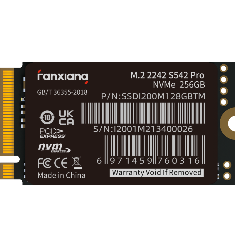 FANXIANG 256GB SSD Solid State Drive, M.2 Interface NVMe Protocol, 2242 Size Version, PCIe 3.0, Computer Upgrade Storage Hard Drive, S542PRO