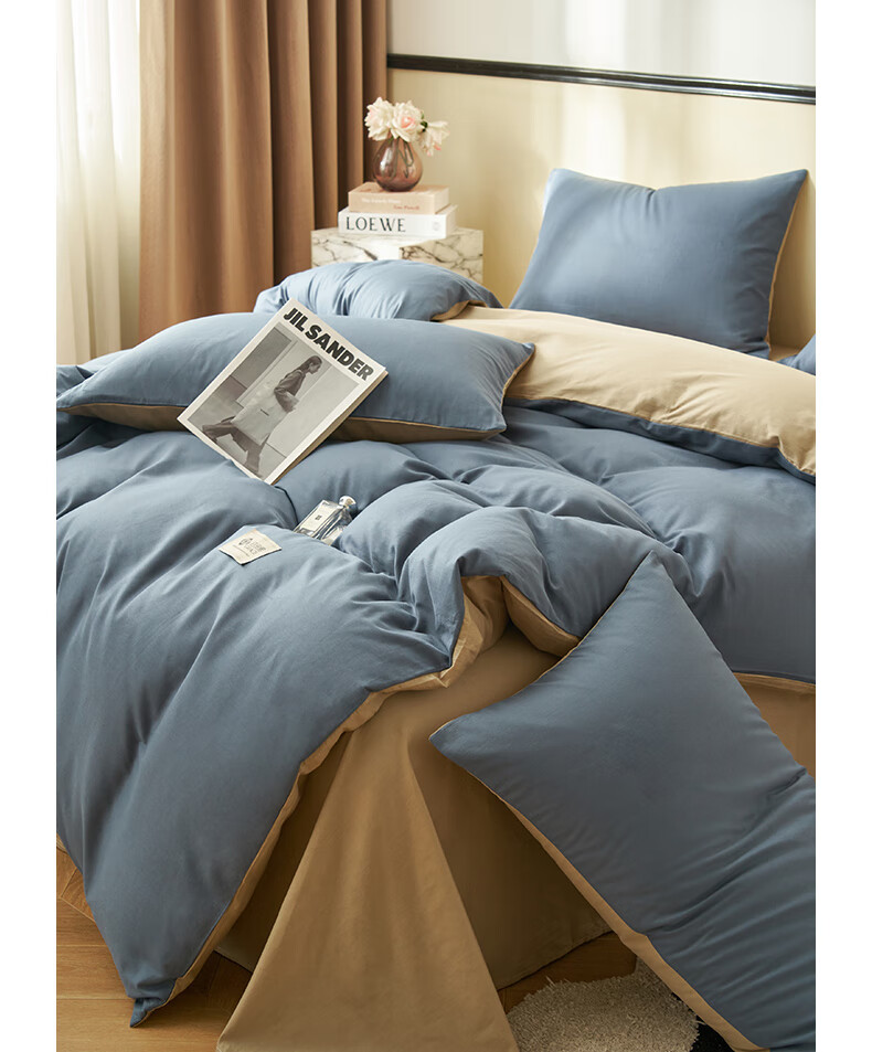 Grace 7A Antibacterial 100% Pure Cotton Three-Piece Set Xinjiang Cotton Bedding Sheet and Duvet Cover 150*200cm 1