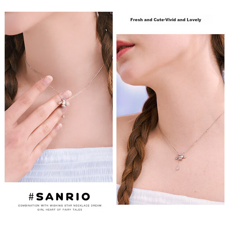 Chaosehui Sanrio Cinnamoroll Pure Silver Necklace, Birthday Gift for Women, High-End Niche Luxury Gift Box 3031 6
