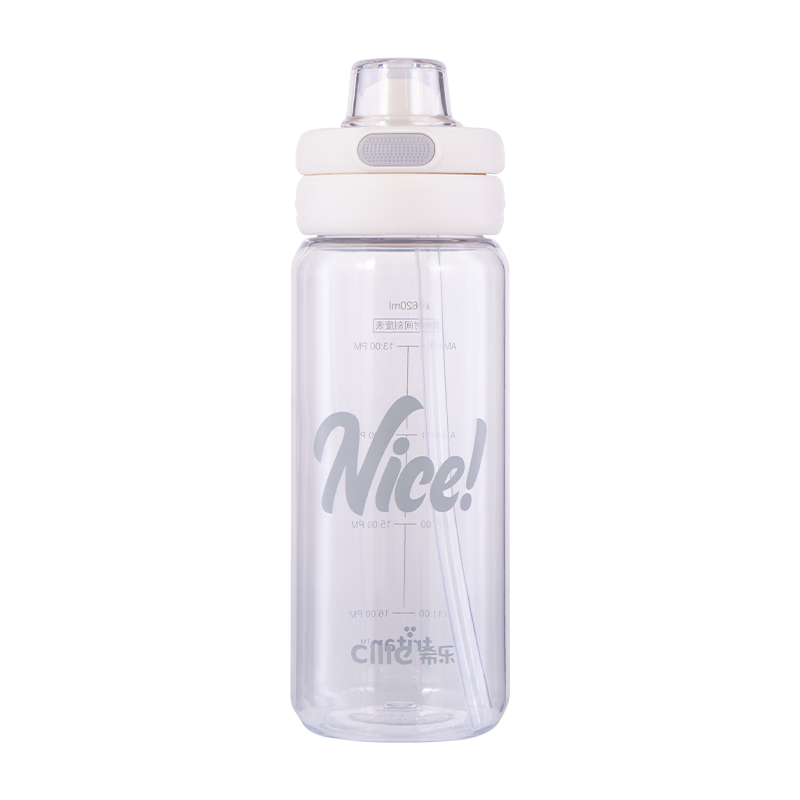 Cille Sports Water Bottle for Men And Women, Large Capacity Tritan Plastic Cup, Student Outdoor Portable Straw Cup, Summer Handheld Cup
