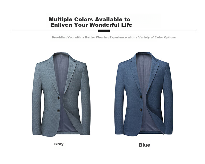 FIRS Easy-Care Men's Suit Jacket, Spring And Autumn New Style, Simple Casual Blazer for Men, Blue, Size 185 2
