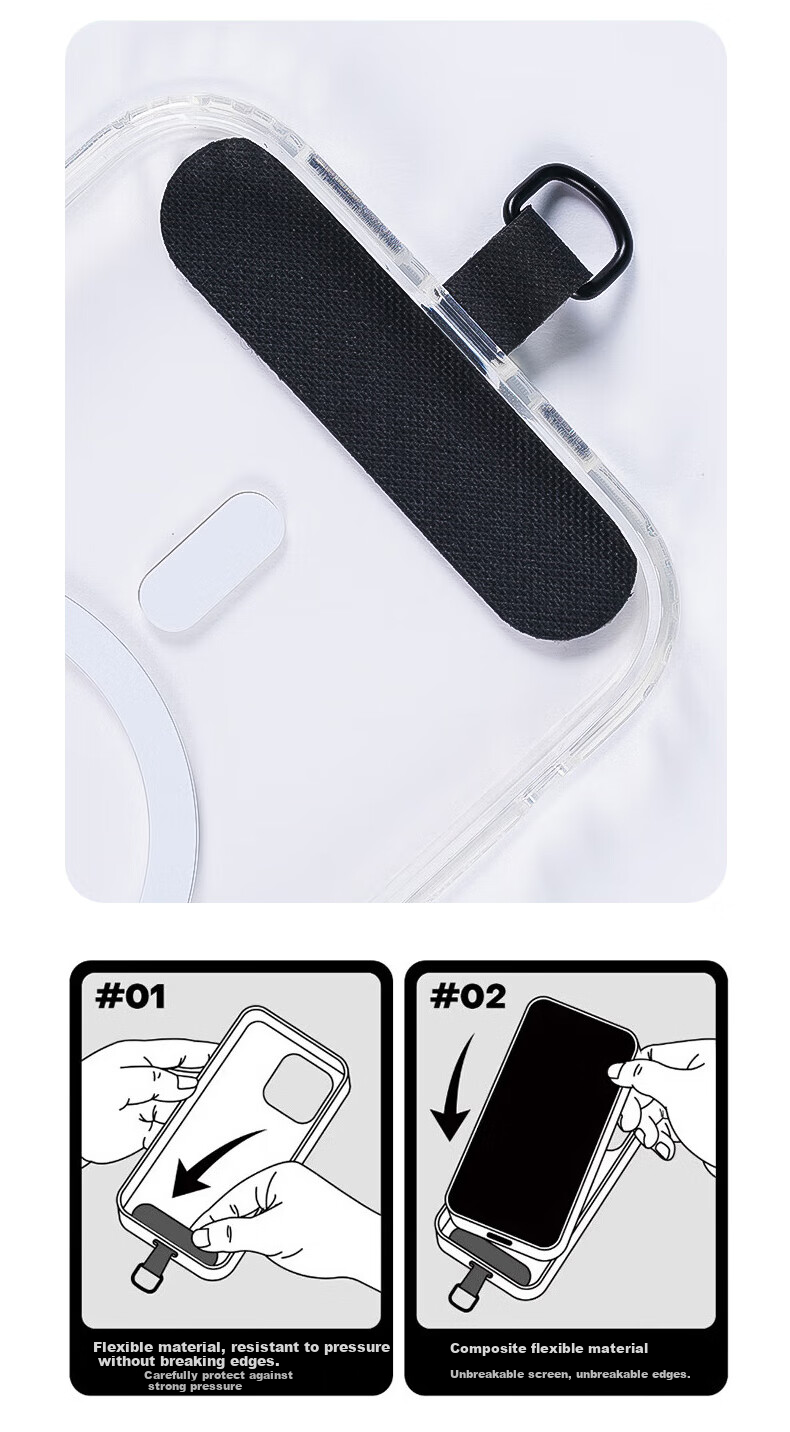 ALittleFlower Phone Lanyard Neck Strap Crossbody Thickened Accessory Case Outdoor Anti-Theft Cord Sports Travel Hiking Camera Phone Chain Strap Suitable for Huawei Mate80/X7 Series Black Long 3