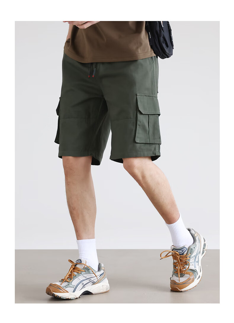 Jeanswest Men's Shorts, Summer Pure Cotton Thin Loose Cargo Style, Casual Straight-Leg Versatile Mid-Length Pants 8