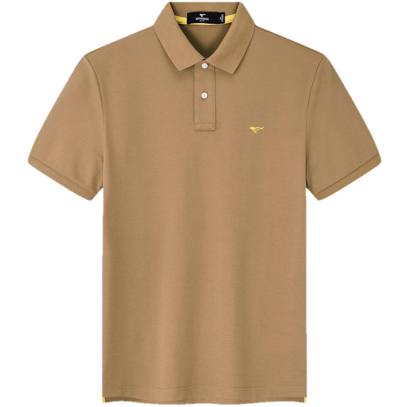 SEPTWOLVES Cool-Feeling Color-Fixing Short-Sleeve Polo Shirt for Men, Antibacterial Turndown Collar Business Casual Solid Color Multi-Color Small Wolf Logo T-Shirt