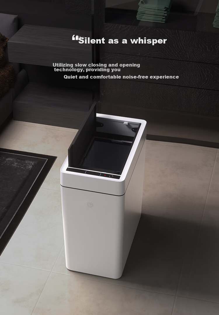 JD Original Double-Door Narrow Gap Automatic Bagging Smart Trash Can 10L Sensor for Home Bathroom Living Room Bedroom 10