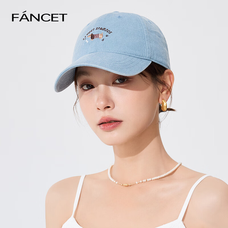 FANCET Baseball Cap, Korean Style, Sausage Dog Embroidery Hat, Retro Fashion Washed Men's Visor Cap, Couple's Hat