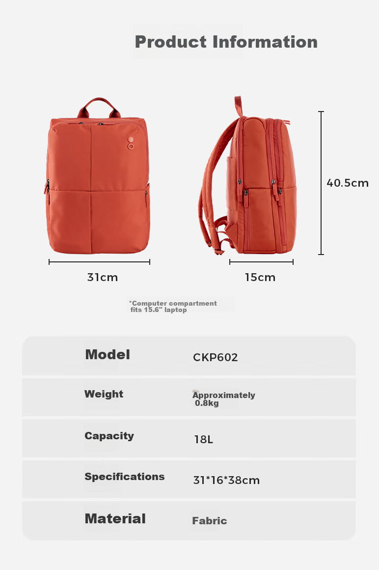 Echolac Couple's Laptop Backpack, Fashionable Trendy Backpack, Simple Casual Backpack for Men And Women, Black, 16-Inch CKP602 5
