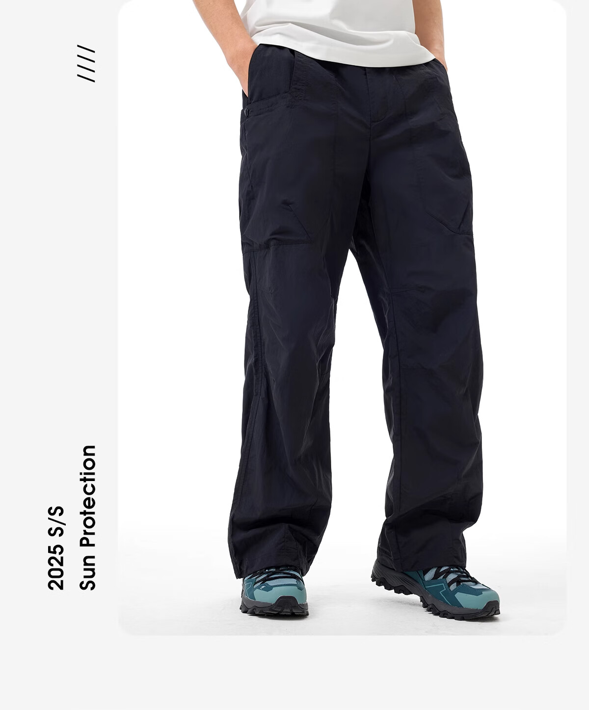 CAMEL Wang Junkai's Style Outdoor Quick-Dry Ice-Cool Casual Pants for Men, Spring Loose Breathable Straight-Leg Casual Hiking Trousers 11
