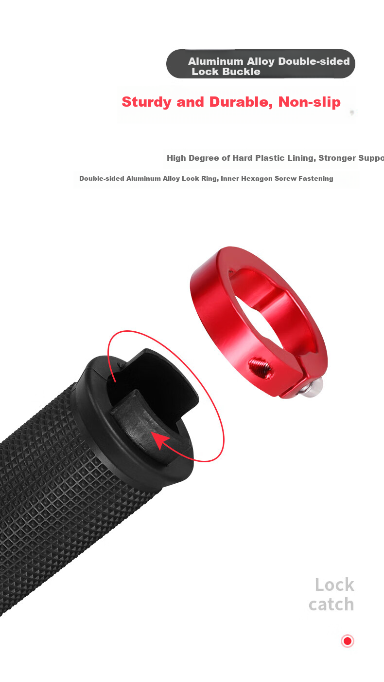 FOREVER Bicycle Handlebar Cover, Universal Mountain Bike Handlebar, Aluminum Alloy Locking Rubber Handlebar Grip, Non-Slip Handlebar Cover 6