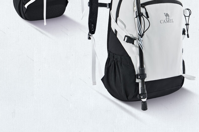 CAMEL Ice Cream Bag Outdoor Backpack, College Student Backpack, Hiking And Mountaineering Pack, 574C635604A, Black/white 1