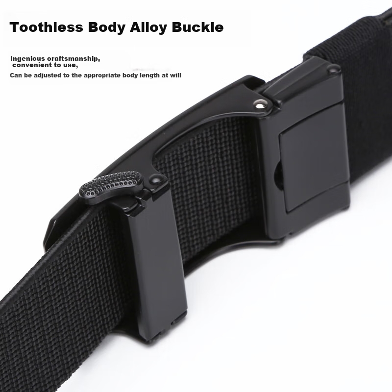 Gugeti Men's Leather Belt, Business Casual Automatic Buckle Waistband, Outdoor Military Training Tactical Elastic Belt, Fashionable Versatile