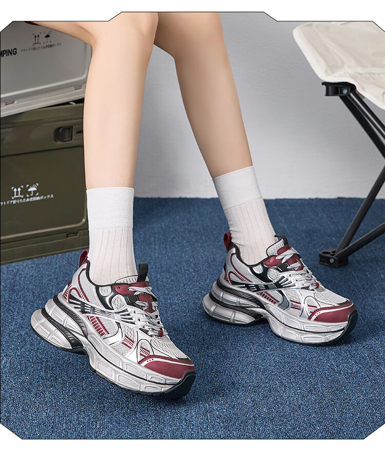 ZHR Dad Shoes for Women, Summer Mesh Breathable Thick-Soled Height-Increasing Casual Couple Shoes, JT67E, Silver, Size 38 13