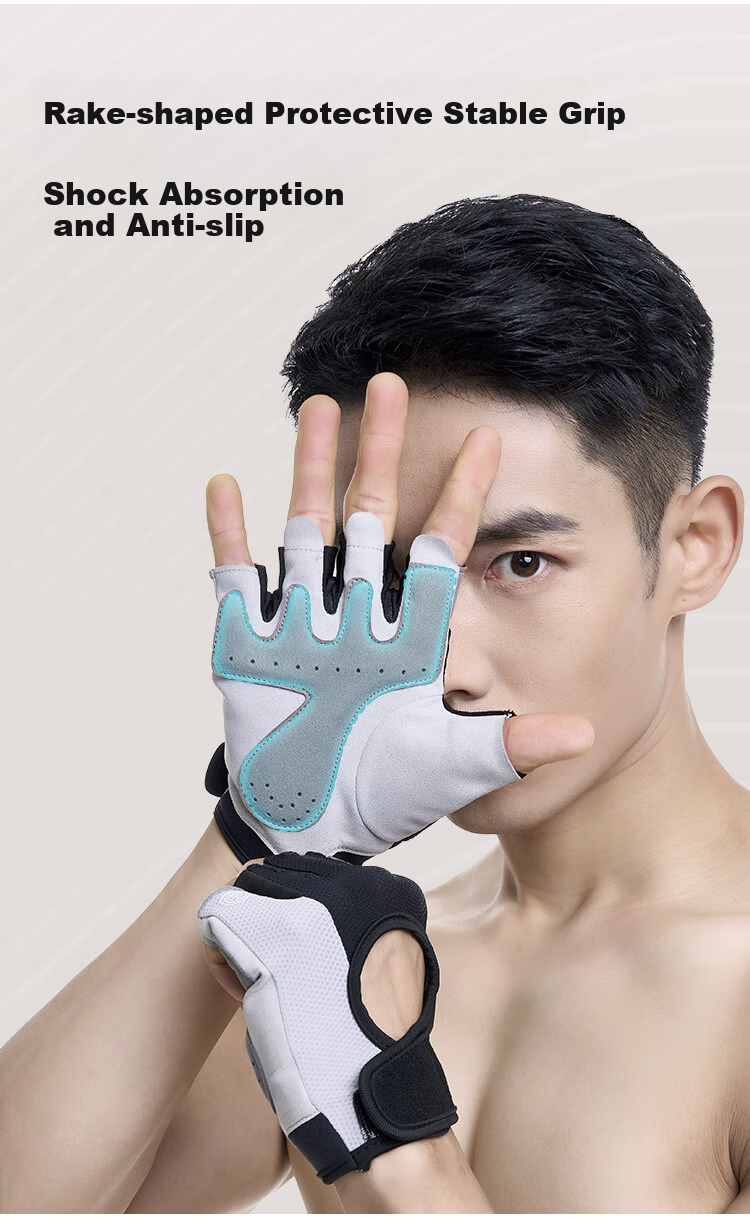 JD Original All-Purpose Women's Fitness Gloves for Pull-Ups, Barbell Exercises, Cycling, Weightlifting, Non-Slip Half-Finger Grip, Pink-Gray, Size S 4