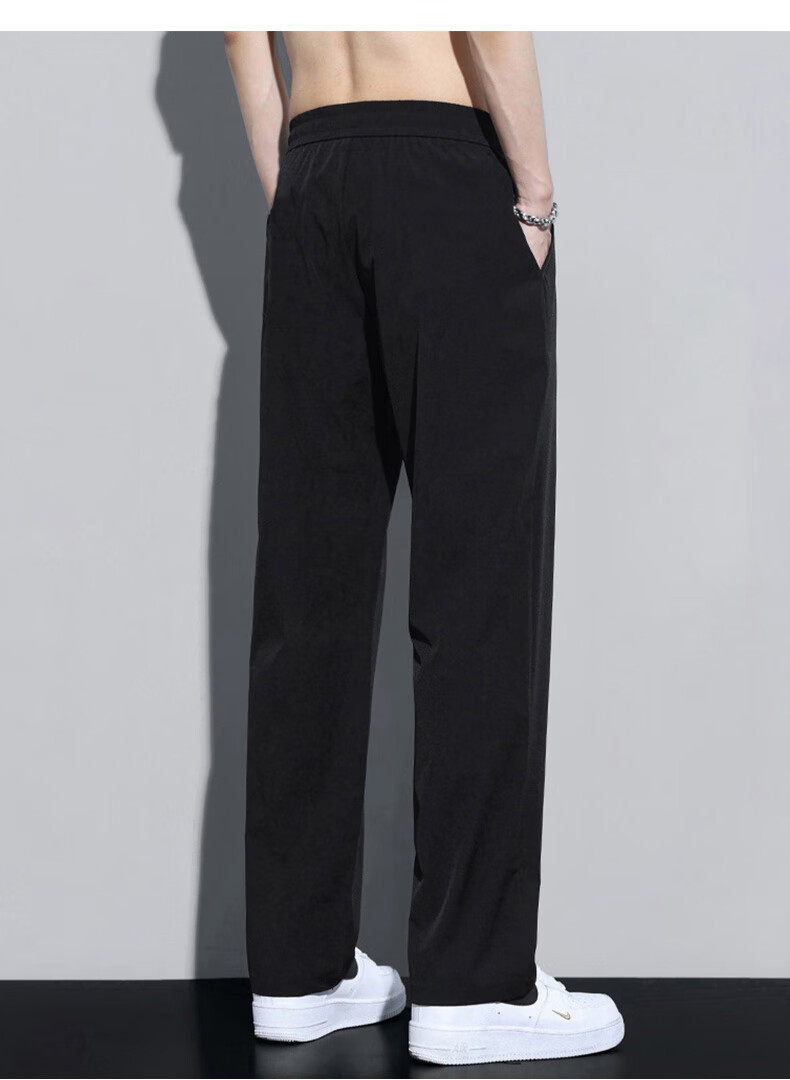 JEEP SPIRIT Men's Loose Straight-Leg Pants, Versatile Wide-Leg Trousers for Spring And Autumn, Casual Long Pants for Men, Black XL 7