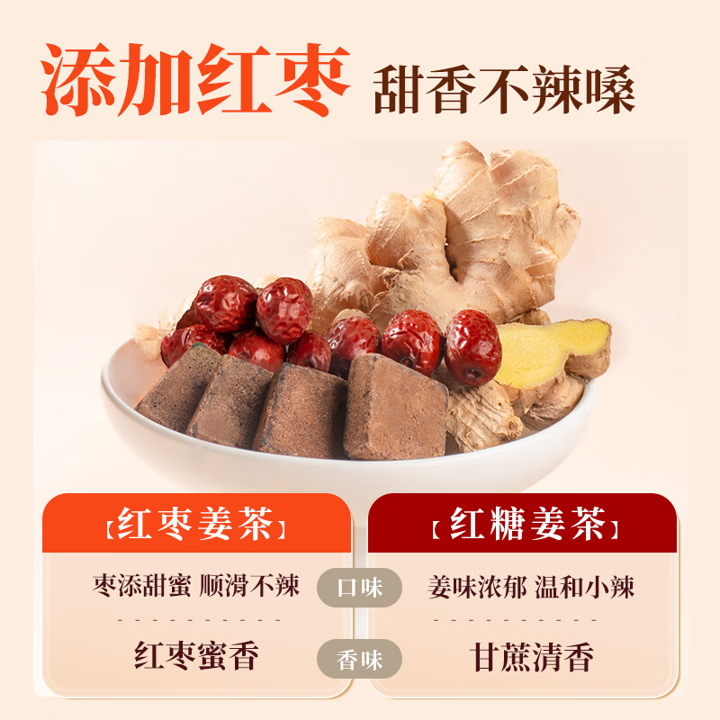 寿全斋红枣姜茶姜枣茶红糖姜茶大姨妈可喝生姜汁红糖独立包装12g*10条 