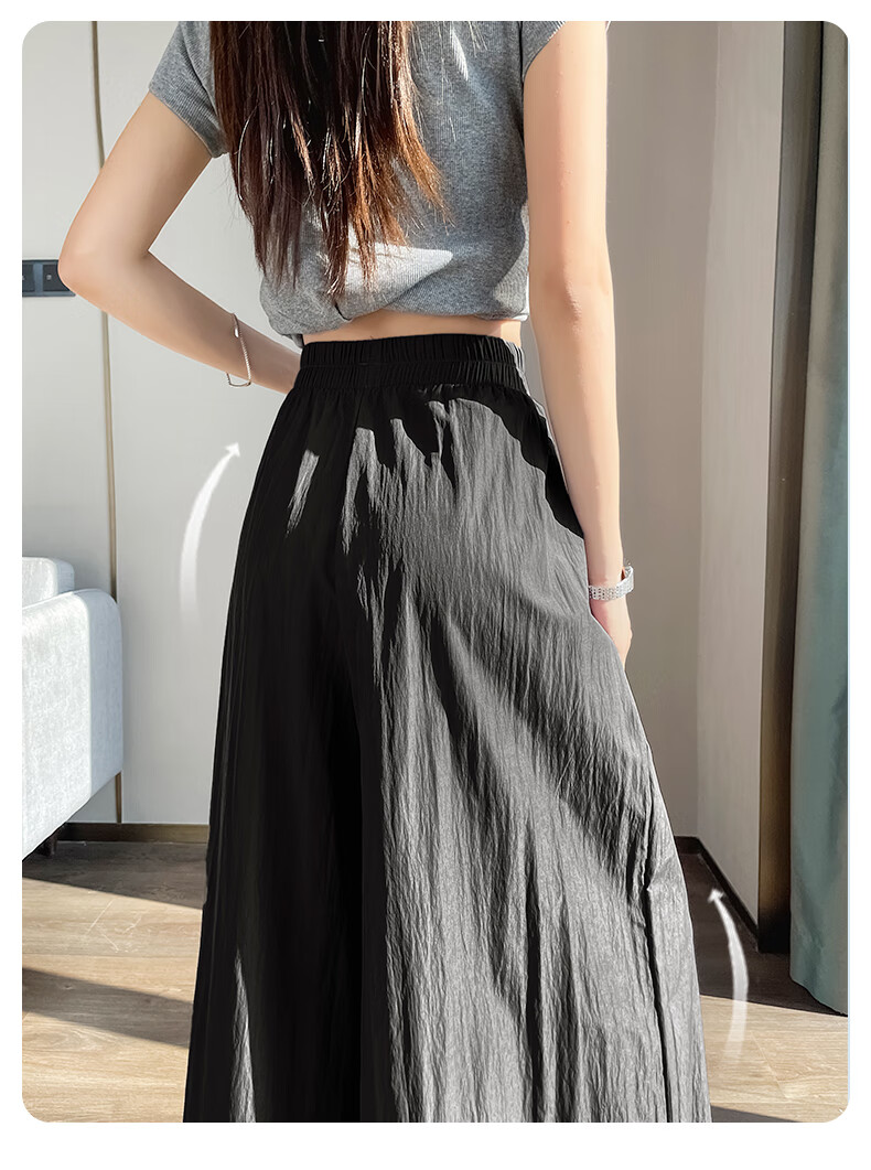 MJ STYLE Wide-Leg Pants Skirt for Women, 2026 Summer Thin Cool Breathable A-Line Plus Size Skort for Curvy Wome 10