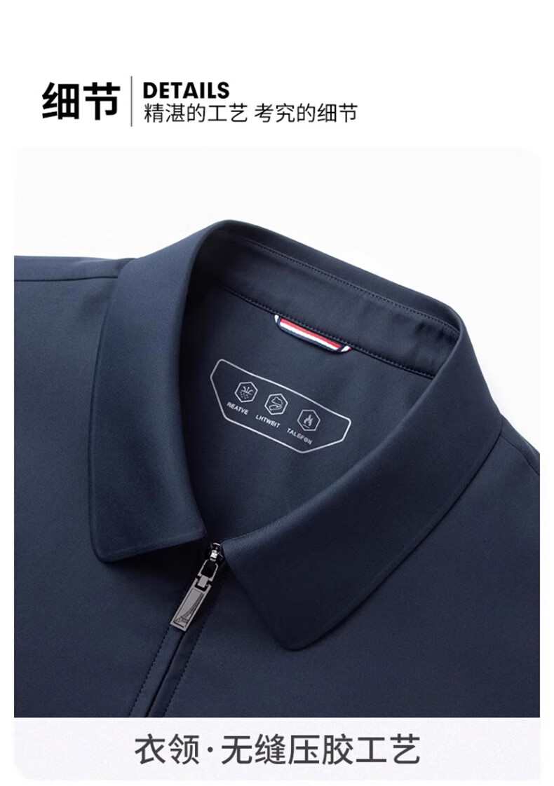 ROMON Lapel Jacket for Men, Spring Season Middle-Aged And Elderly Cadre Outfit, Business Casual Dad Wear JK001 Khaki 2XL 17