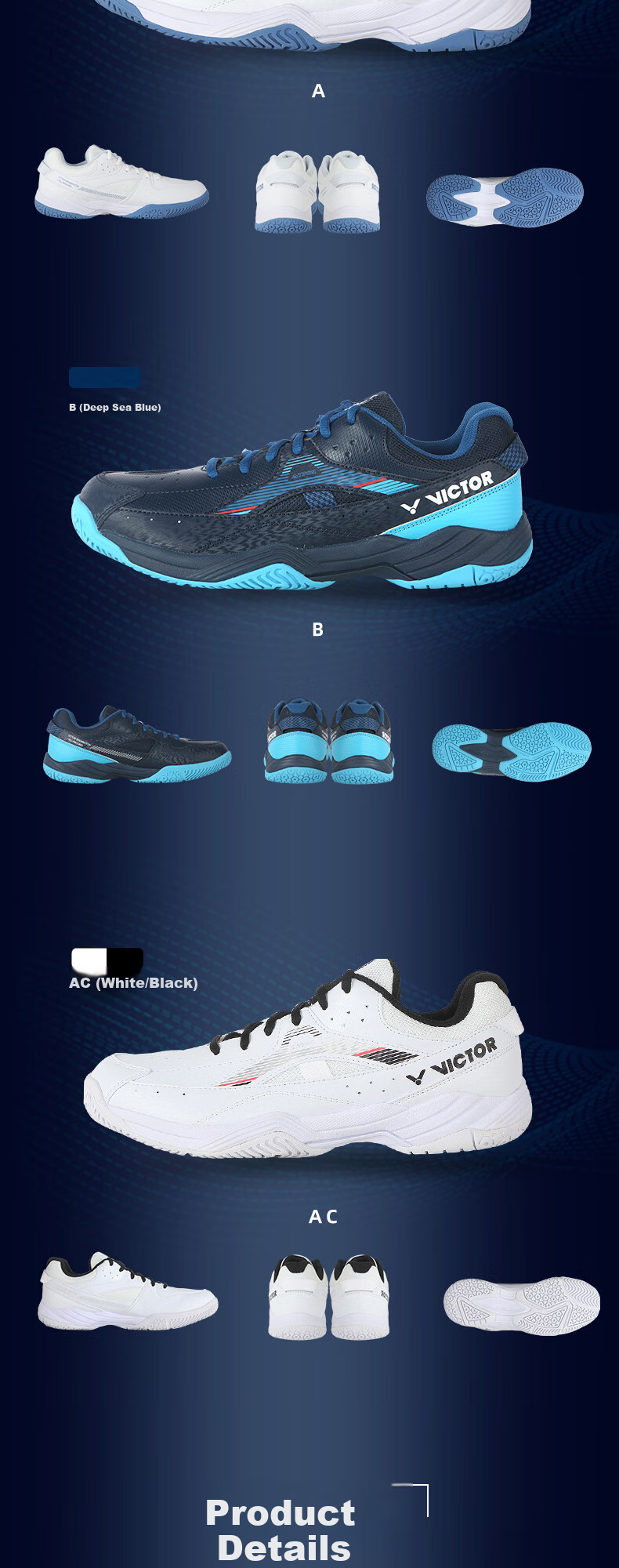 VICTOR Badminton Shoes A170II Second Generation, Unisex Wear-Resistant Breathable Sports Shoes, White And Gray, Size 43 3