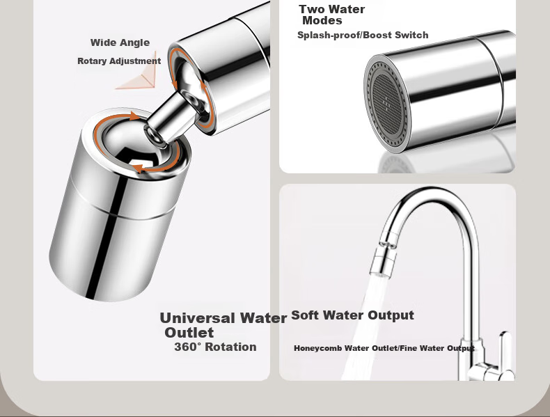 ZUNCHI Kitchen Faucet, Stainless Steel Hot And Cold Dishwashing Sink Basin, 360° Rotating Anti-Splash Household Tap, 2056B 6