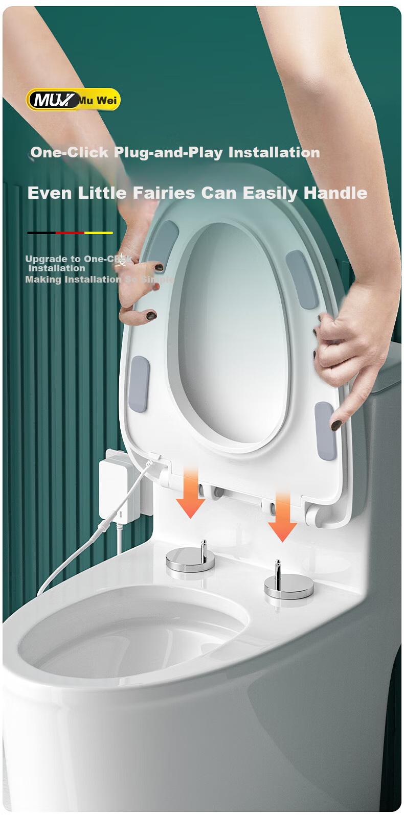 Muvi Intelligent Toilet Seat, U-Shaped, 3C Certified, Single Electric Heating Ring, Toilet Cover Pad, Instant Heating, Universal Constant Temperature, 9004B 6