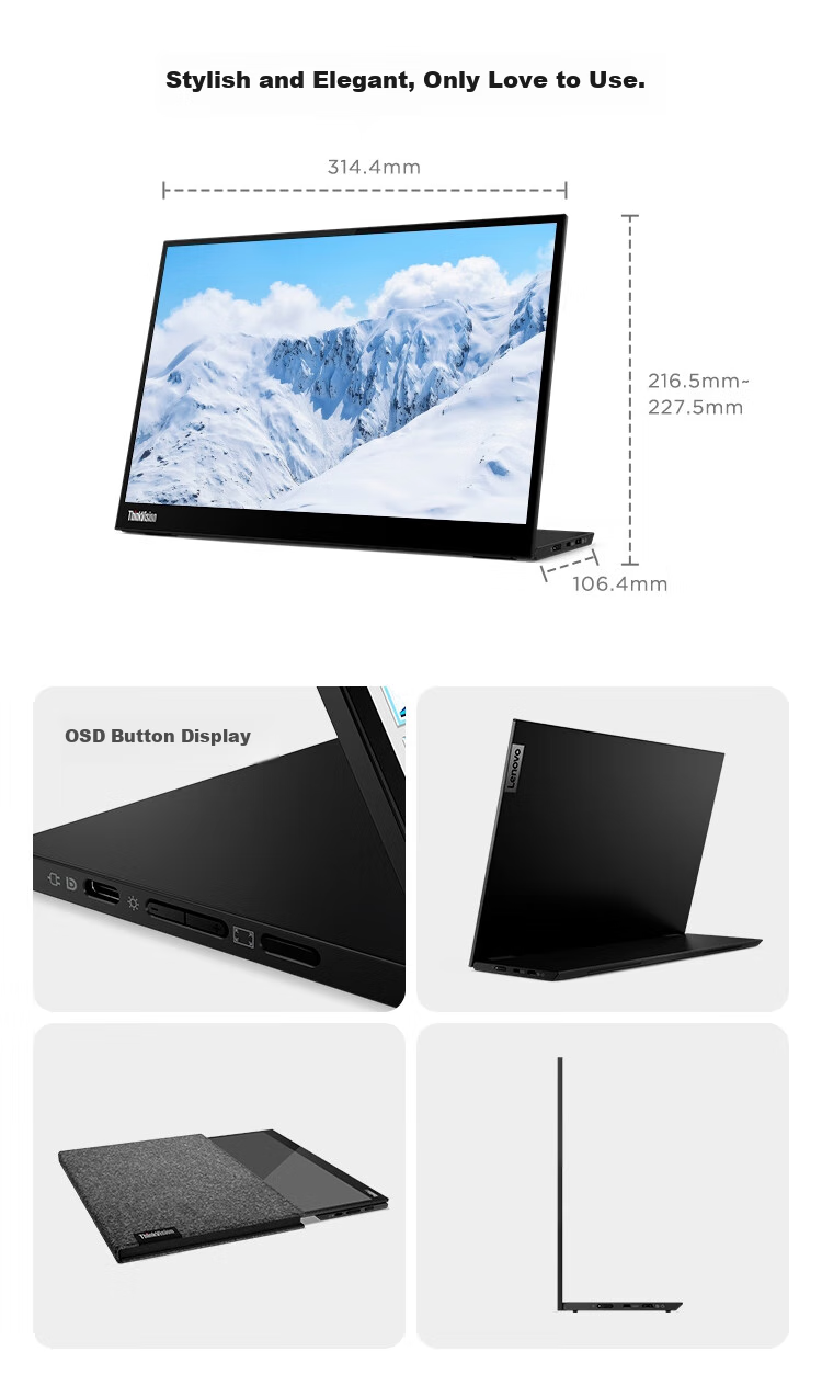 Lenovo ThinkVision 27-inch IPS Business Monitor 100Hz Refresh Rate Built-in Speakers Hardware Low Blue Light 99% sRGB Adjustable Height and Rotation E27-40 8