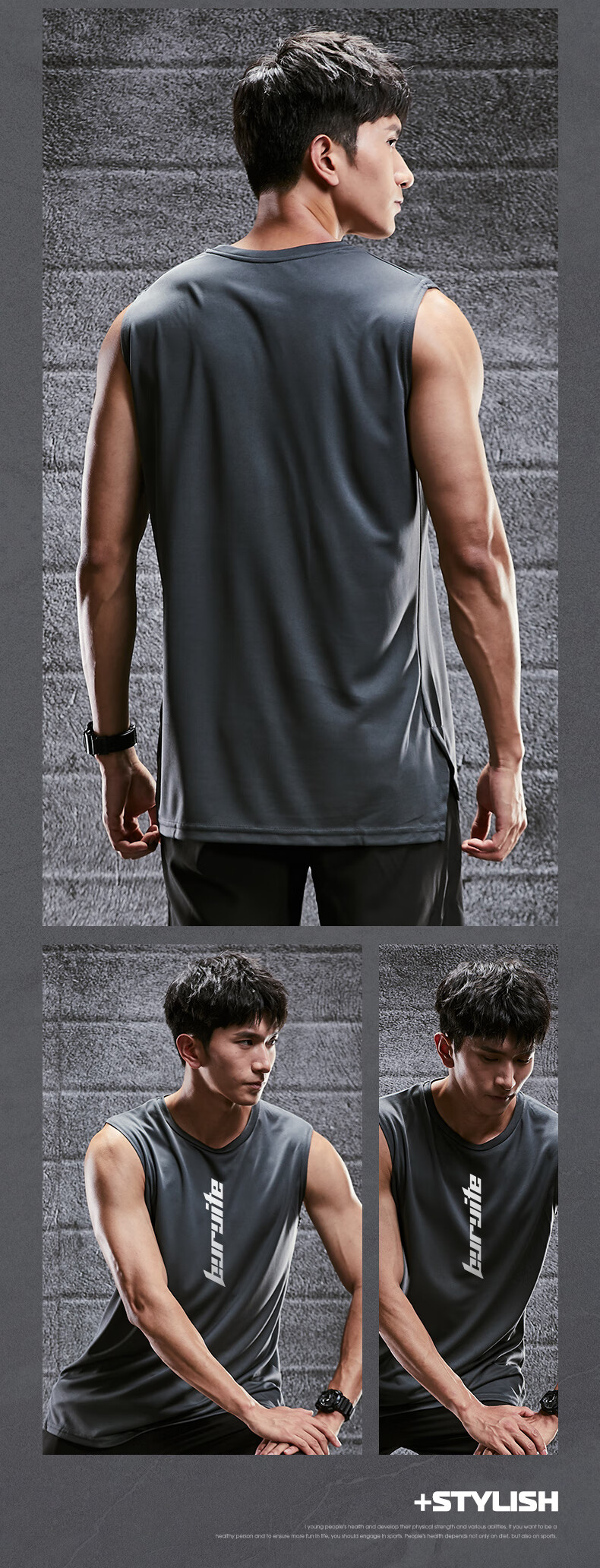BURUITE Sports Tank Top for Men, Loose-Fitting Basketball Training Sleeveless Vest, Fitness Clothing Top, Quick-Dry T-Shirt, Running Gear for Wome 12