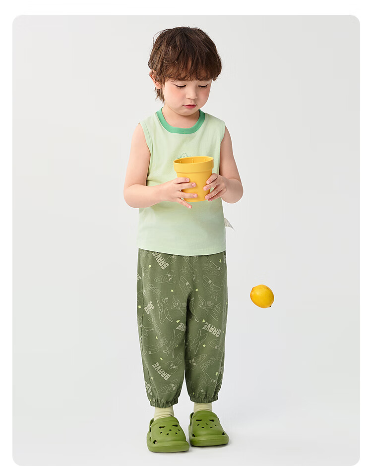 BALABALA Children's Pants, Boys And Girls Summer Thin Mosquito-Proof Trousers, Toddler Pajama Pants, Tencel Cotton Blend, Suitable for Outdoor Wear, Long Pants 20