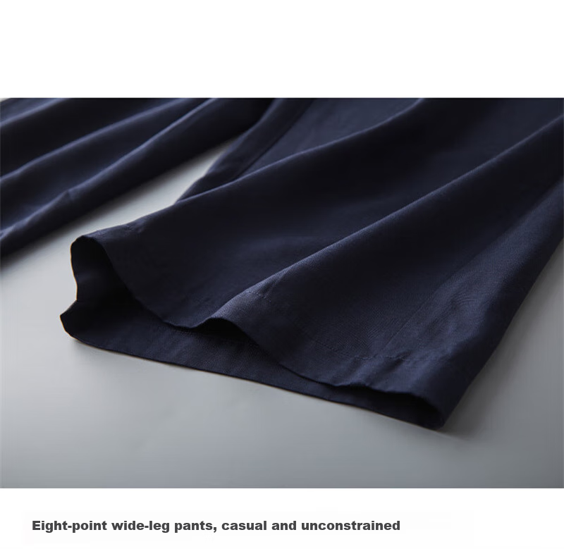Dme [Sea Salt Mint] Summer Loose-Fitting Commuter Slimming Wide-Leg Cropped Casual Pants 7