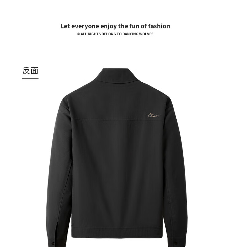 DANCING WOLVES [Fine Check Pattern] Lapel Jacket with Split Design, Trendy Casual Jacket for Men, 001 Black, 2XL (185cm) 8