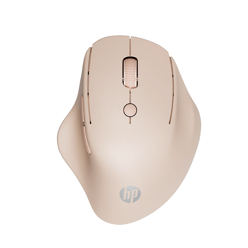 HP Engineer Ergonomic Mouse for Small And Medium Hands, Women's Mouse, Milk Tea Color, Wireless Bluetooth Dual-Mode Office, 4000DPI Blue Shadow Sensor PAW3220