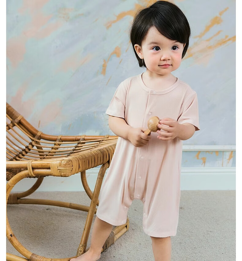 Niduoxiong Summer Baby Romper, Infant Clothing, Summer Outfit, Crawling Suit, Newborn Home Wear, Short-Sleeve Ice Silk 36