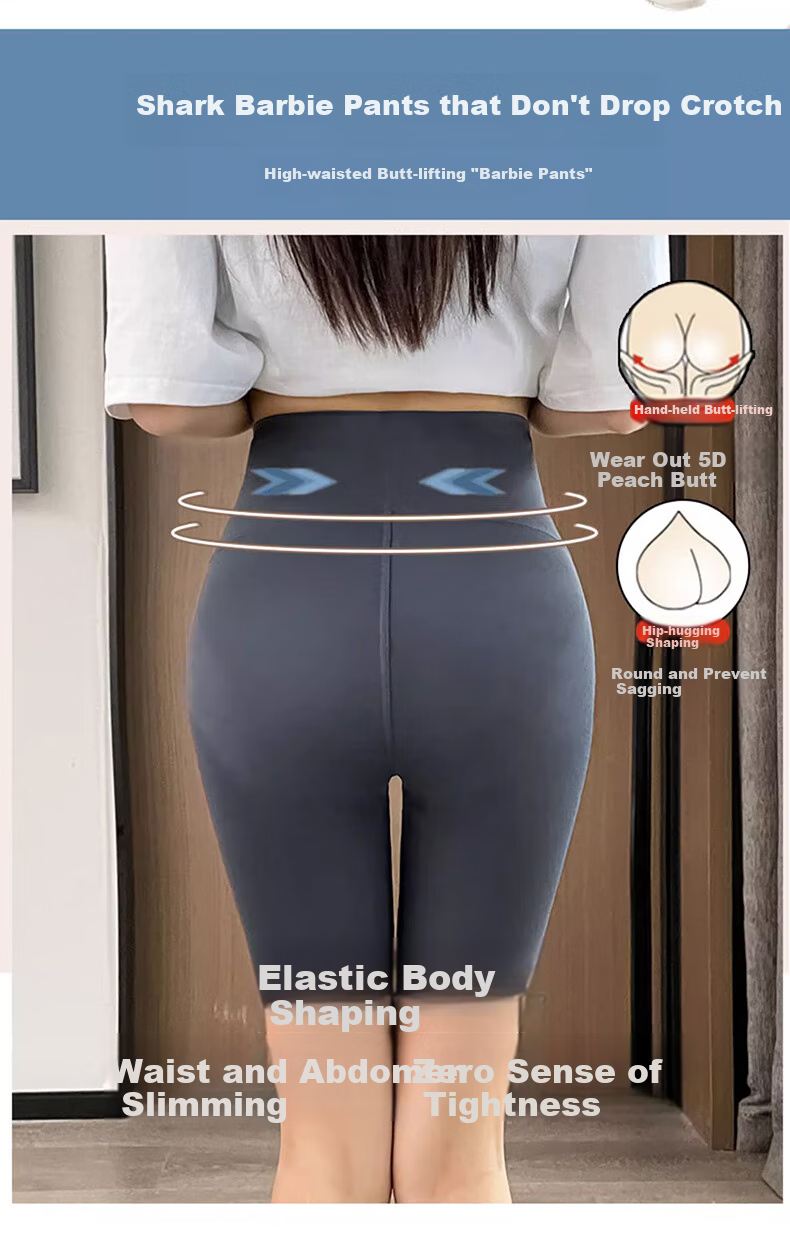 LangSha Shark Leggings for Women, Tummy Control And Butt-Lifting, Summer Anti-Exposure Sports Cycling Yoga Pants, Slim-Fit Leggings for Weight Loss 9