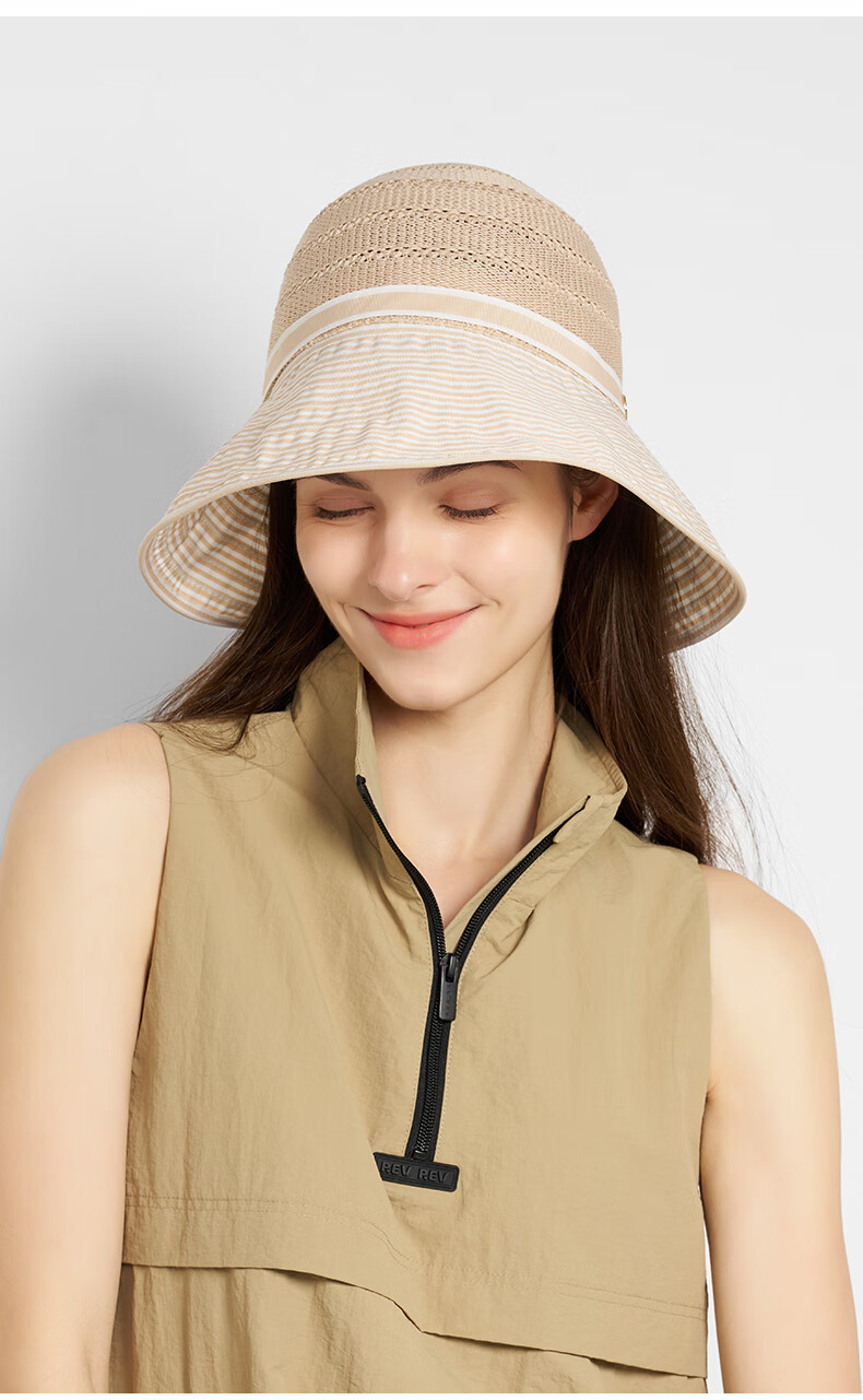Kenmont Spring Summer Half-Top Wide Brim Full Coverage Sun Hat for Women Face Shield Striped Ponytail Vacation Sun Hat 6201 3