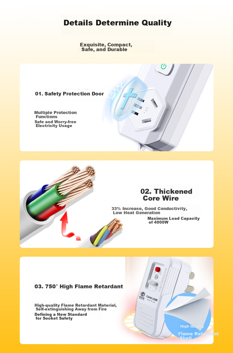 JS JISHUN 16A to 10A Leakage Protection High-Power 4000W Air Conditioner Socket, 1.5 Meters, 0.15s Power-Off 11