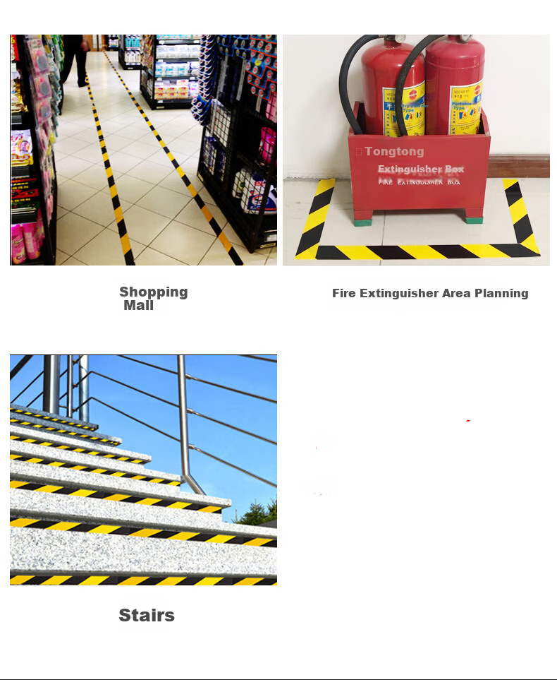 Sitoo Windproof Rice-Shaped Sticker Window, Yellow Safety Warning Tape Floor Marking Zebra Tape Floor Line PVC Caution Line Non-Stick Adhesive 48mm*20m*30 Boxes 7