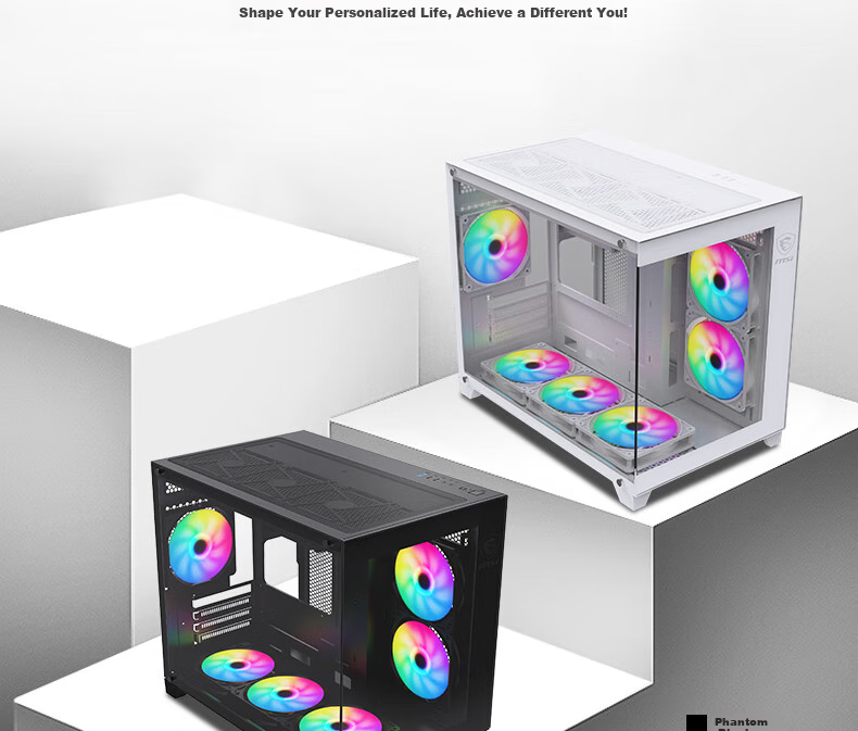MSI Bao Bao White Limited Edition Gaming PC Tower with Glass Side Panel (360mm Radiator Support/Sea View Room/M-ATX Motherboard/270° Pillarless) 3