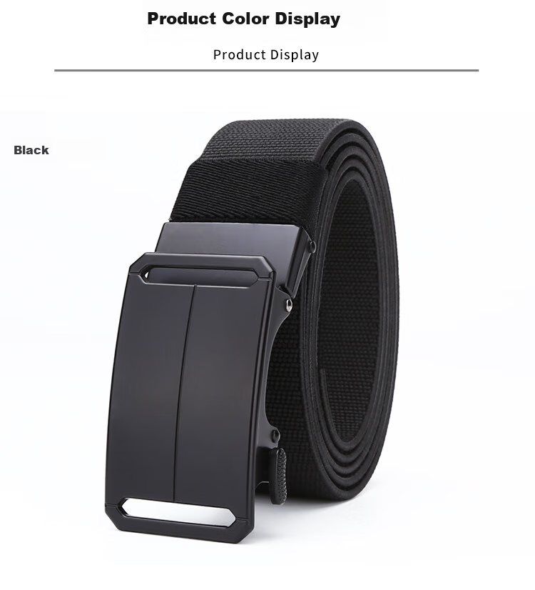 Gugeti Men's Leather Belt, Business Casual Automatic Buckle Waistband, Outdoor Military Training Tactical Elastic Belt, Gift for Me 4