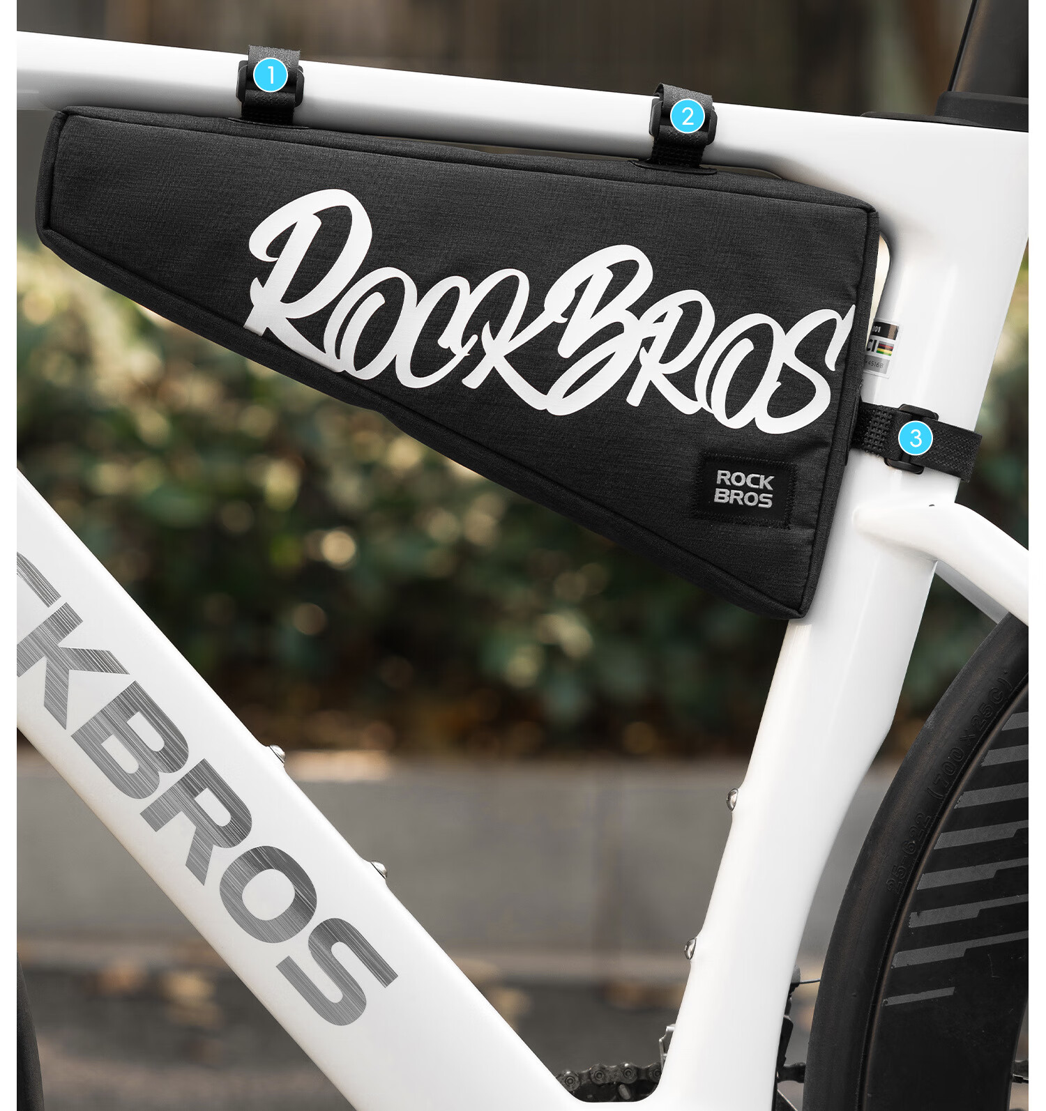 ROCKBROS Bicycle Frame Top Tube Front Beam Triangle Bag Mountain Road Bike Tool Saddle Bag Cycling Gear Brick Red 12