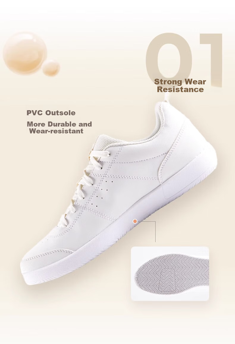 DECATHLON White Sneakers, Skateboard Shoes, Tennis Shoes, Shock-Absorbing, Breathable, Couple Shoes, Off-White, Size 41-4423219 7