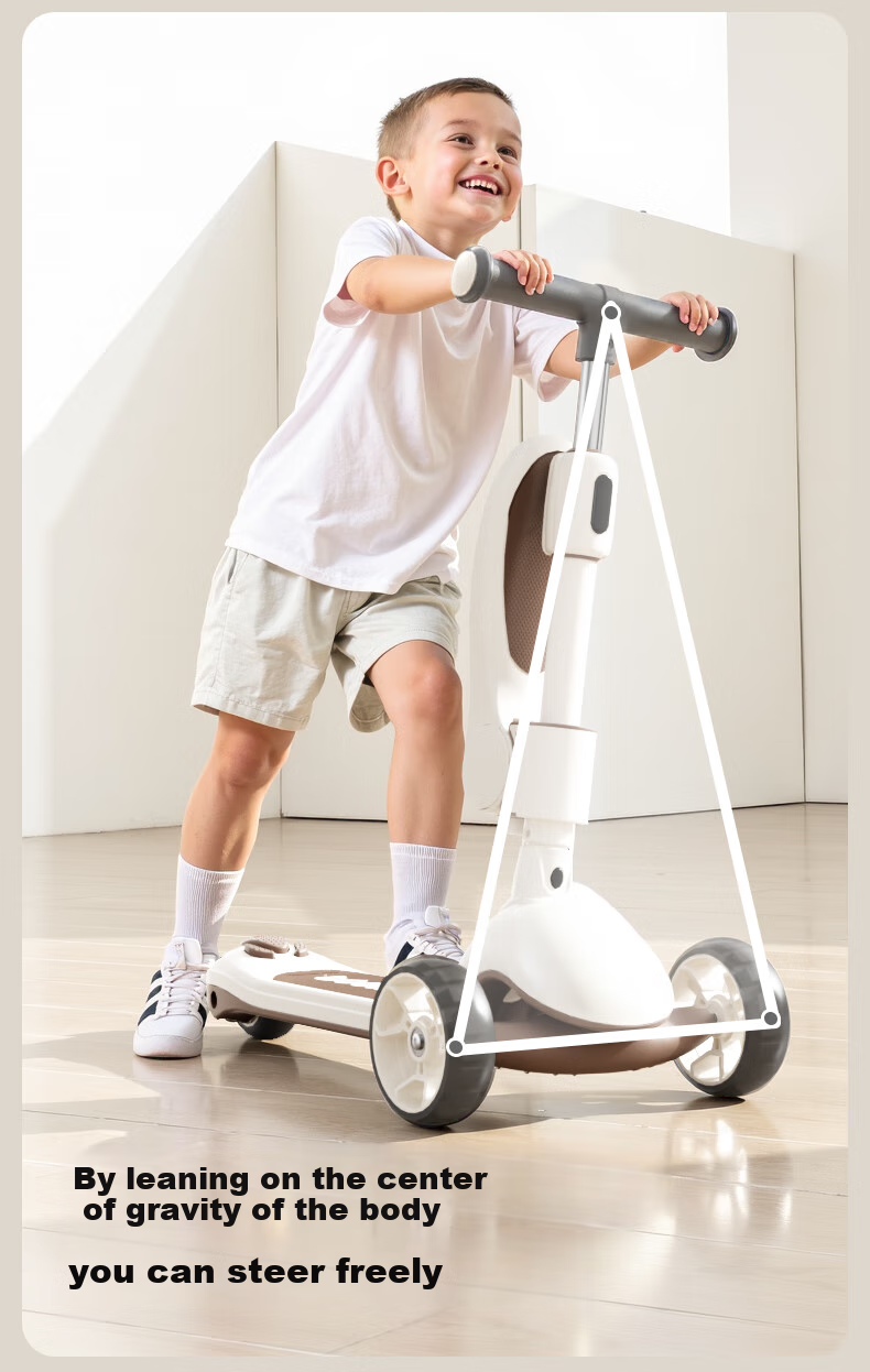 Babyhood Children's Scooter for Ages 3-14, Ride-On And Ride Bike Toy for Boys And Girls, Foldable Two-In Gift 3