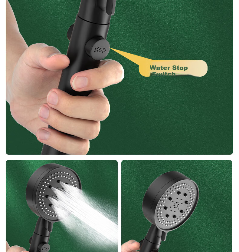 MEJUE Pressurized Shower Head, Single-Head Bathroom Handheld Shower Sprayer, High-Pressure Water Outlet 5332 10