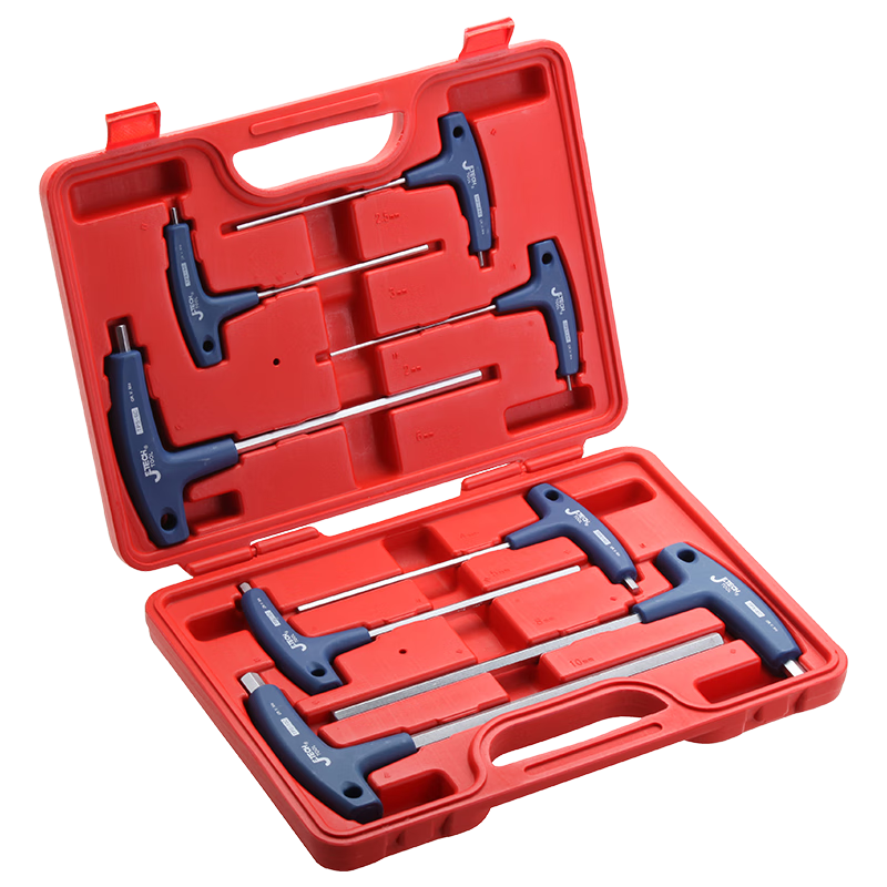 JETECH T-Shaped Hexagonal Wrench, Extended Flat Head Screwdriver, Household Mechanical Repair Tool Set, 8 Pieces, TPS-8S