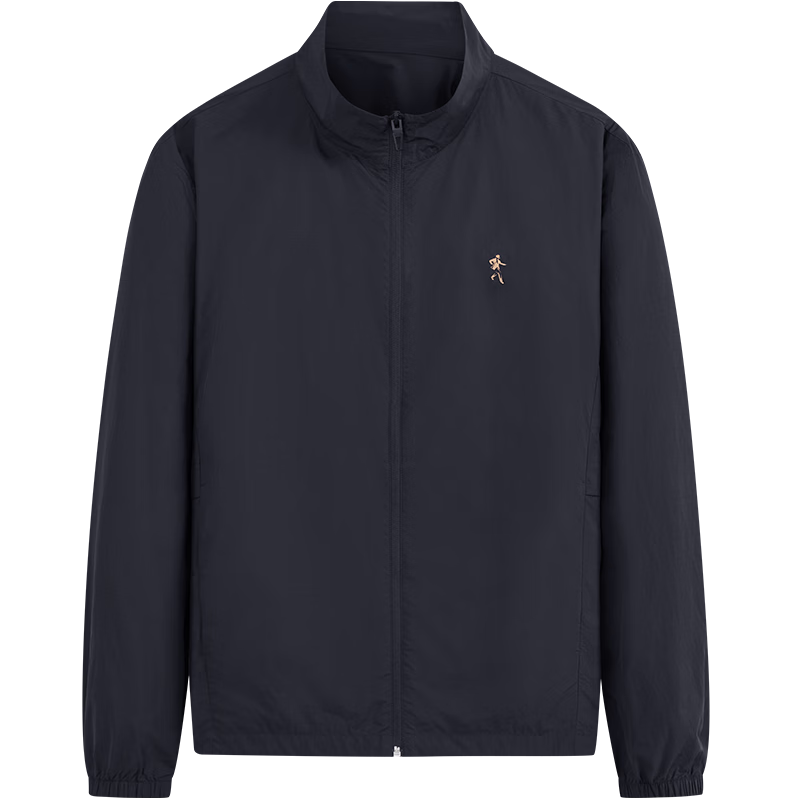DANCING WOLVES [UPF50+] Casual Versatile Stand-Collar Sports Jacket for Men, Sun Protection Coat, 101 Navy Blue, XL(180)