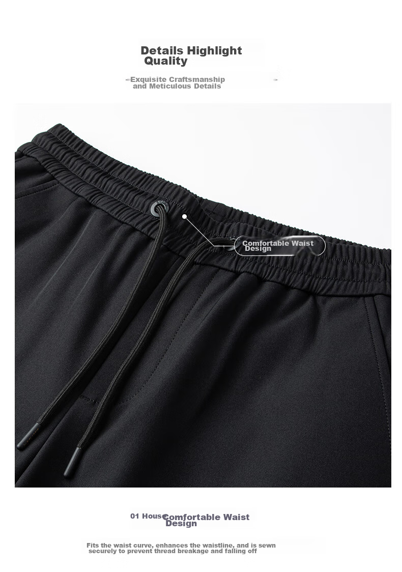 Yalu Men's Winter Thickened Casual Long Pants, Fleece-Lined Trousers, Warm Goose Down Pants with Elastic Cuffs 19